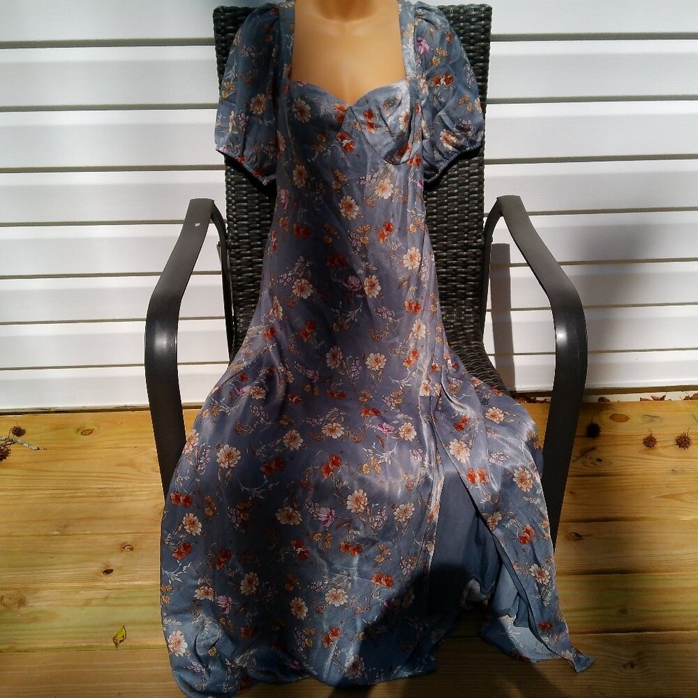 Altar'd State Renna Floral Puff Sleeve Dress SIZE XL